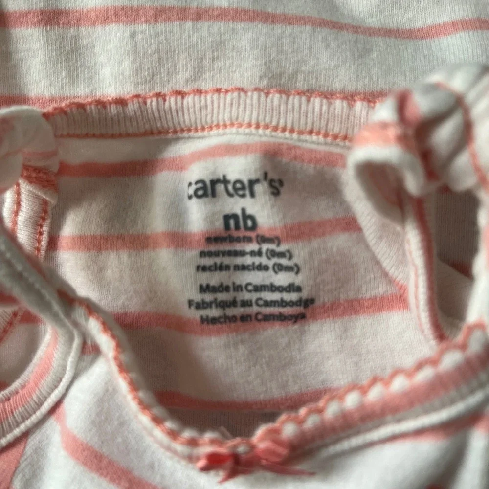 Carter's Octopus Bodysuit Sleeveless Striped Summer Outfit‎ Newborn NB